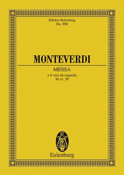 Monteverdi: Messa Nr. II in F M xv, 59 (Study Score) published by Eulenburg
